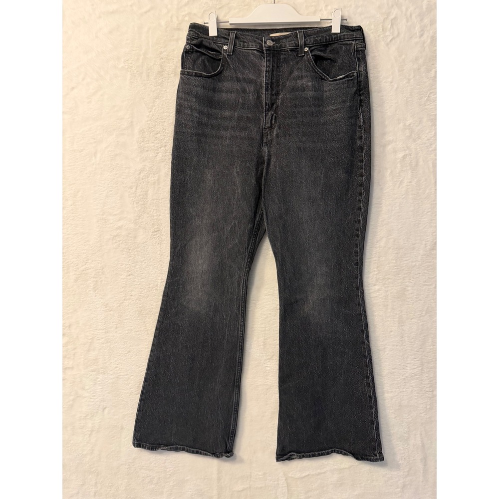 Levi's Premium 70s High Flare Jeans Womens 32 Black High Rise Retro Bell Bottom